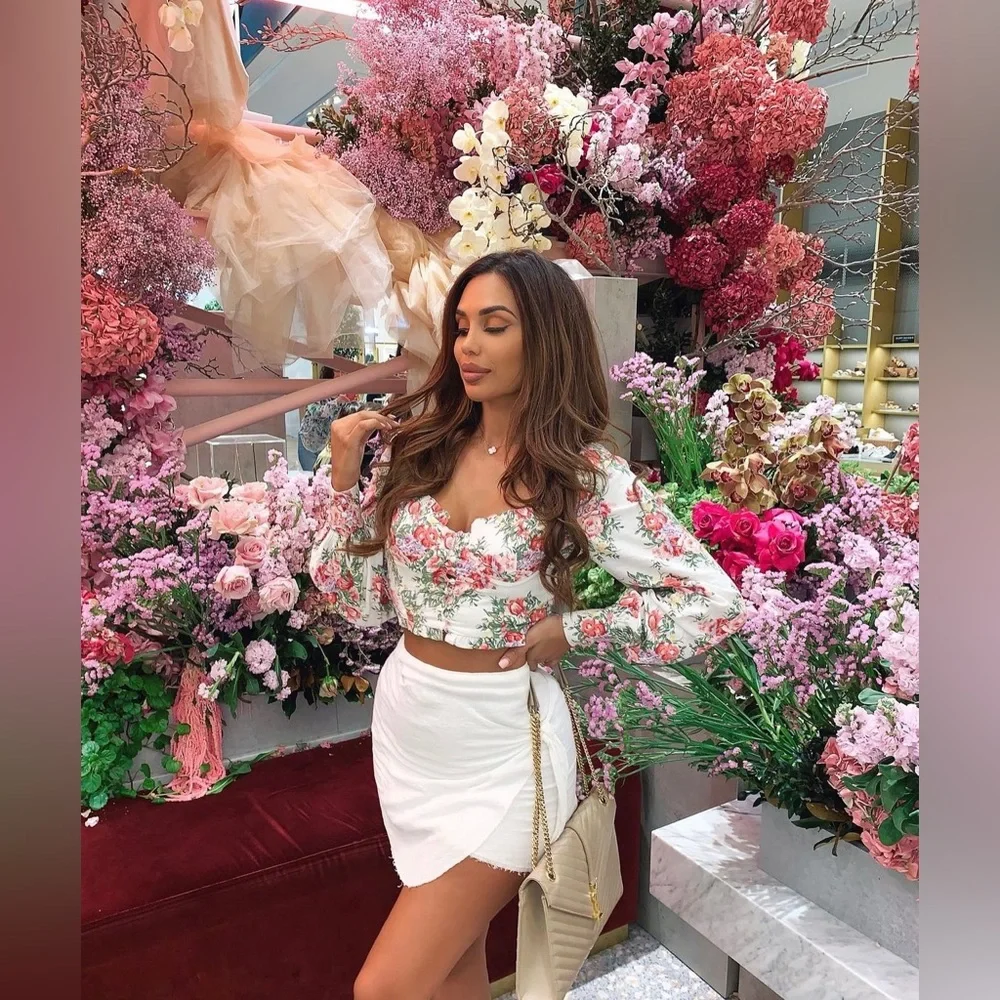 Revolve Majorelle Roman Ruffled Crop Bustier Top - Picture 7 of 16